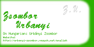 zsombor urbanyi business card