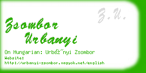 zsombor urbanyi business card